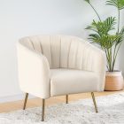 Design fotel, bézs Velvet szövet/gold króm-arany, BAGY
