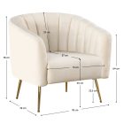 Design fotel, bézs Velvet szövet/gold króm-arany, BAGY