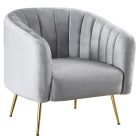 Design fotel, szürke Velvet szövet/gold króm-arany, BAGY