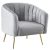 Design fotel, szürke Velvet szövet/gold króm-arany, BAGY