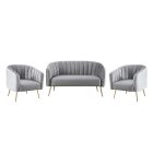 Design fotel, szürke Velvet szövet/gold króm-arany, BAGY