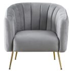 Design fotel, szürke Velvet szövet/gold króm-arany, BAGY