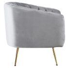 Design fotel, szürke Velvet szövet/gold króm-arany, BAGY