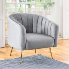 Design fotel, szürke Velvet szövet/gold króm-arany, BAGY