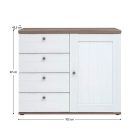 Komód, canyon fenyő/sonoma trüffel tölgy, TEINA KOM4S1D