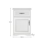 Komód, alpesi fehér, KENTAK KOM1D1SL/P