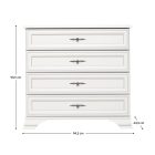 Komód, alpesi fehér, KENTAK KOM4S