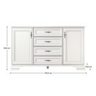 Komód, alpesi fehér, KENTAK KOM2D4S