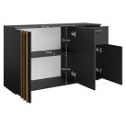 Komód, 3D1S, fekete/artisan tölgy, TOLIS TYP 2