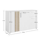 Komód, 3D1S, fehér/artisan tölgy, TOLIS TYP 2