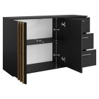 Komód, 2D3S, fekete/artisan tölgy, TOLIS TYP 3