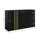 Komód, 2D3S, fekete/artisan tölgy, TOLIS TYP 3