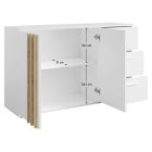 Komód, 2D3S, fehér/artisan tölgy, TOLIS TYP 3