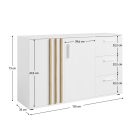 Komód, 2D3S, fehér/artisan tölgy, TOLIS TYP 3