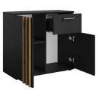 Komód, 2D1S, fekete/artisan tölgy, TOLIS TYP 4