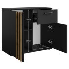 Komód, 2D1S, fekete/artisan tölgy, TOLIS TYP 4