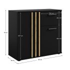 Komód, 2D1S, fekete/artisan tölgy, TOLIS TYP 4