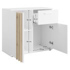 Komód, 2D1S, fehér/artisan tölgy, TOLIS TYP 4