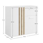 Komód, 2D1S, fehér/artisan tölgy, TOLIS TYP 4