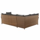 Kerti rattan szett, szürkésbarna/világosbarna, SAGIR