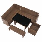 Kerti rattan szett, szürkésbarna/világosbarna, SAGIR