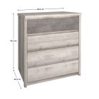 Komód 4S, nairobi gesztenye/onix, JESI NEW