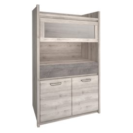 Alacsony vitrin 2D1W1S, nairobi gesztenye/onix, JESI NEW