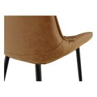 Szék, ekobőr barna camel/fekete, HAZAL