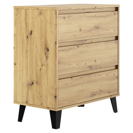 Komód, artisan tölgy, BOGAN NEW 3S70