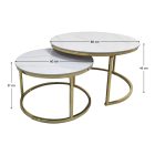 2 darabos dohányzóasztal szett, márvány imitáció/gold króm-arany, DEVNET 3 NEW