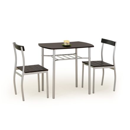 LANCE garnitúra (asztal + 2 szék), négyszögletű, szín: wenge