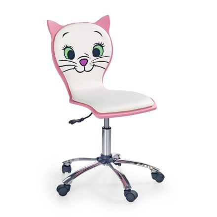 KITTY 2 ifjúsági forgószék, alap mechanika, szín: fehér/rózsaszín