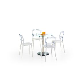 CYRYL asztal, kerek, szín: üveg/króm