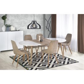   Edward bővíthető étkezőasztal – fehér / san remo tölgy