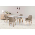 Caliber bővíthatő étkezőasztal – fehér matt / san remo tölgy