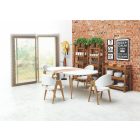 Caliber bővíthatő étkezőasztal – fehér matt / san remo tölgy