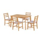 Cordoba étkezőszett (asztal + 4 szék) – világos tölgy / mokkabarna