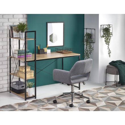 Narvik B1 polcos íróasztal – fekete / sonoma tölgy