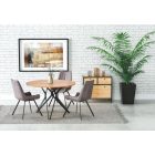 Pixel 2 kerek étkezőasztal – arany tölgy / fekete