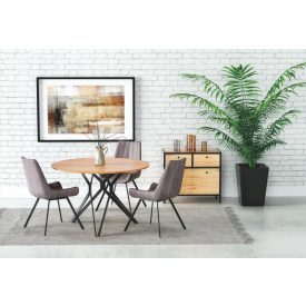 Pixel 2 kerek étkezőasztal – arany tölgy / fekete