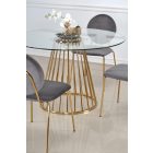 Liverpool kerek étkezőasztal – átlátszó / arany