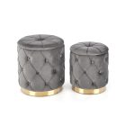 Polly tárolós puff szett (2 db) – szürke / arany