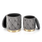 Polly tárolós puff szett (2 db) – szürke / arany