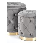 Polly tárolós puff szett (2 db) – szürke / arany