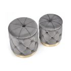 Polly tárolós puff szett (2 db) – szürke / arany