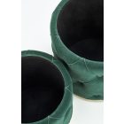 Polly tárolós puff szett (2 db) – sötétzöld / arany