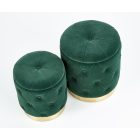 Polly tárolós puff szett (2 db) – sötétzöld / arany