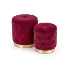 Polly tárolós puff szett (2 db) – bordó / arany