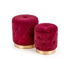 Polly tárolós puff szett (2 db) – bordó / arany