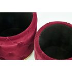 Polly tárolós puff szett (2 db) – bordó / arany